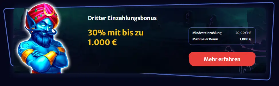 Einzahlungsbonus – prozentualer Bonus auf die Aufladung des Spielerkontos